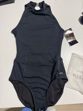 Women’s' Black High-Neck One-piece Leotard